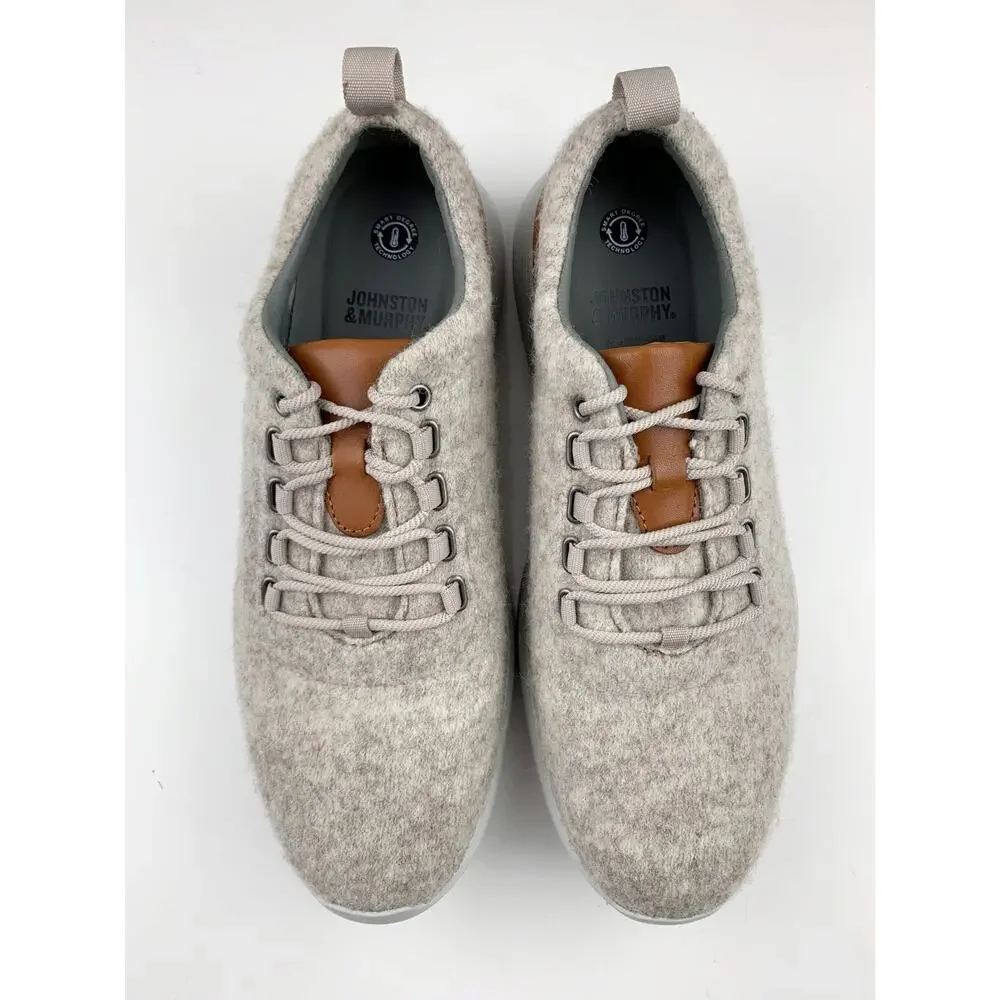 Johnston & Murphy Amherst U-Throat Casual Shoes Beige Wool Blend Sneakers Mens 9